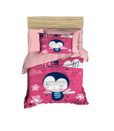 L'essentiel linge de maison Juego Funda Nórdica Bebé 100x150 cm, Sábana 120x150 cm, Almohada 35x55 cm (2 Piezas) - Algodón y Microsatén para Máximo Confort
